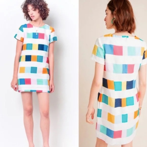 Anthropologie Dresses & Skirts - NWT - Anthropologie / Corey Lynn Calter Clara Colorblock Linen Shift Dress